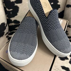 Rothy's Navy and White Knit Slip-On Sneakers for Women